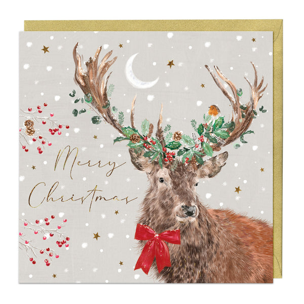 Christmas Card - Z160 - Festive Friends, Stag Christmas Card - Festive Friends, Stag Christmas Card - Whistlefish