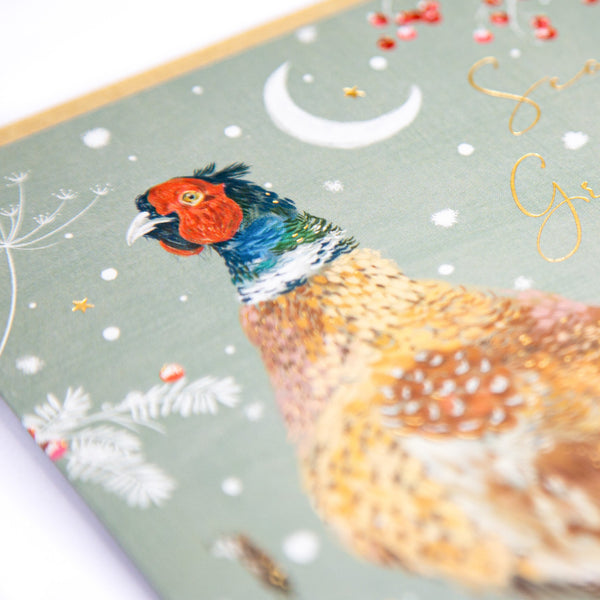 Christmas Card - Z162 - Festive Friends, Pheasant Christmas Card - Festive Friends, Pheasant Christmas Card - Whistlefish