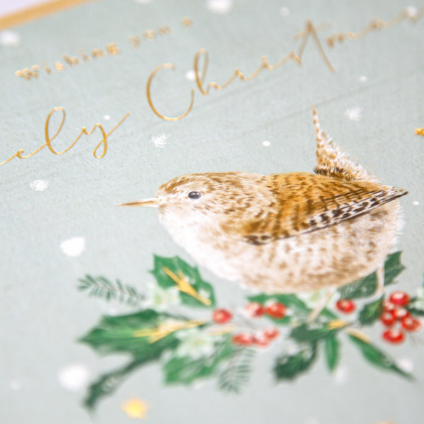 Christmas Card - Z164 - Festive Friends, Wren Christmas Card - Festive Friends, Wren Christmas Card - Whistlefish