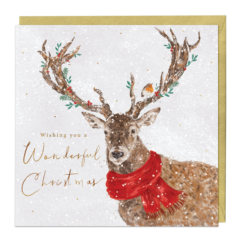 Christmas Card - Z165 - Festive Friends, Stag Christmas Card - Festive Friends, Stag Christmas Card - Whistlefish