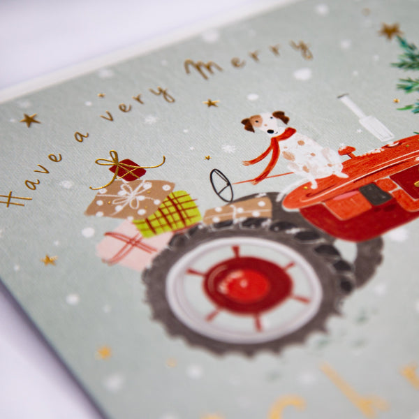 Christmas Card - Z183 - Festive Tractor Christmas Card - Christmas Tractor Card - Whistlefish