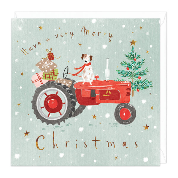 Christmas Card - Z183 - Festive Tractor Christmas Card - Christmas Tractor Card - Whistlefish