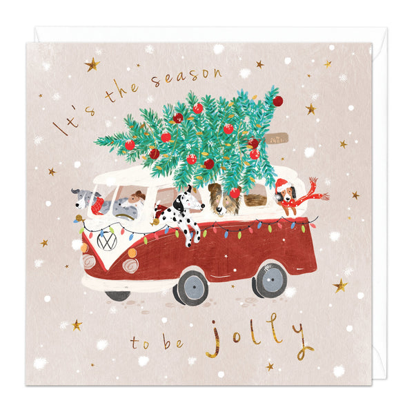 Christmas Card - Z187 - To Be Jolly Red Camper Christmas Card - To Be Jolly Red Camper Christmas Card - Whistlefish