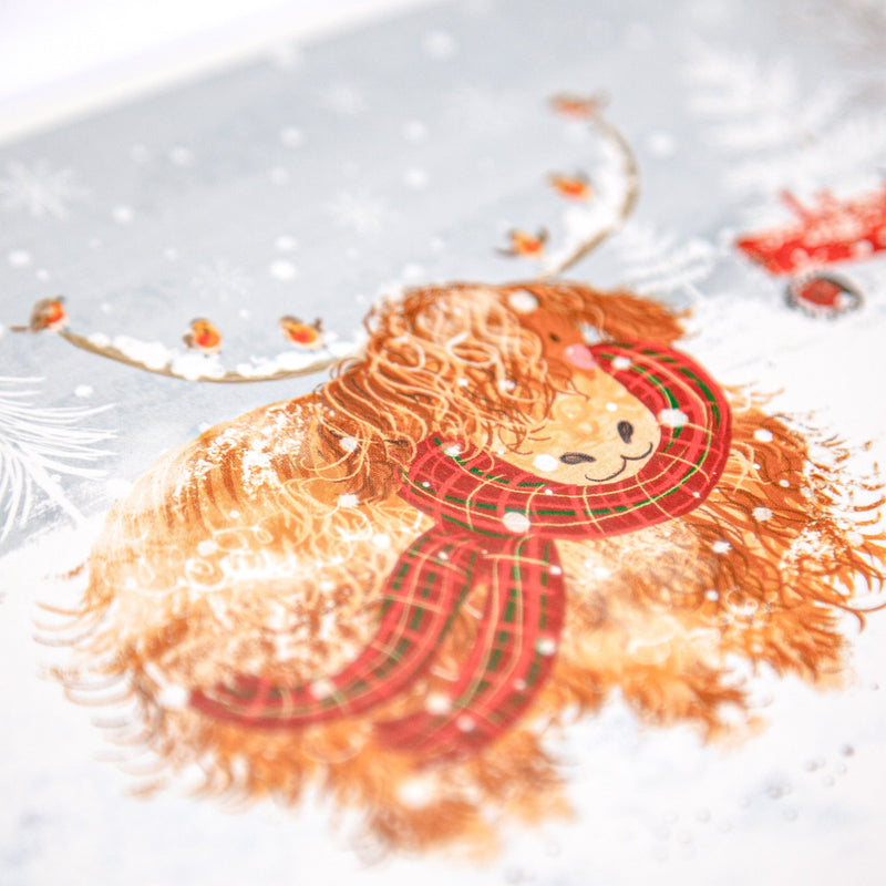 Christmas Card - Z194 - Wrap Up Warm, Highland Cow Christmas Card - Wrap Up Warm, Highland Cow Christmas Card - Whistlefish