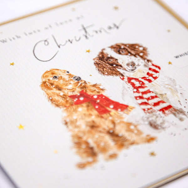 Christmas Card - Z197 - Wrapped Up Dogs Christmas Card - Wrap Up Warm Dogs Christmas Card - Whistlefish