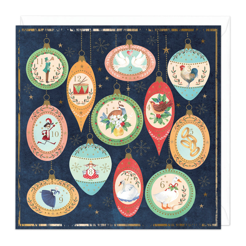 Christmas Card - Z225 - 12 Days Baubles Christmas Card - 12 Days Baubles Christmas Card - Whistlefish