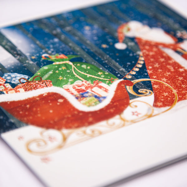 Christmas Card - Z229 - Santa & Sleigh Christmas Card - Santa & Sleigh Christmas Card - Whistlefish