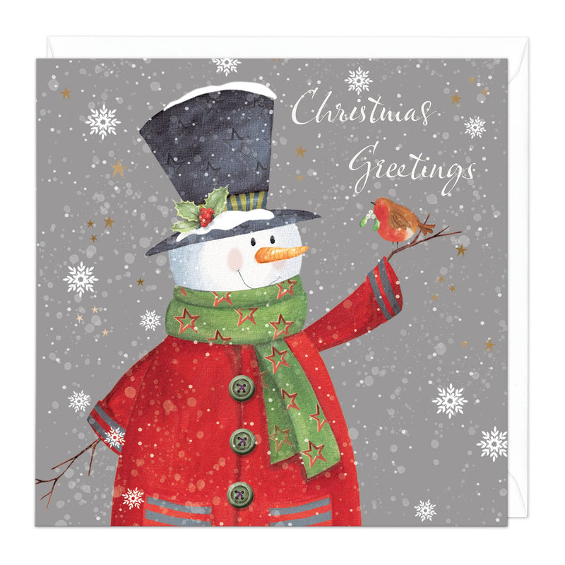 Christmas Card - Z230 - Snowman & Robin Christmas Card - Snowman & Friend Christmas Card - Whistlefish