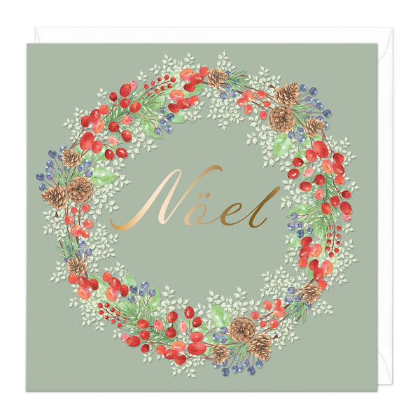 Christmas Card - Z231 - Noel Wreath Christmas Card - Noel Wreath Christmas Card - Whistlefish