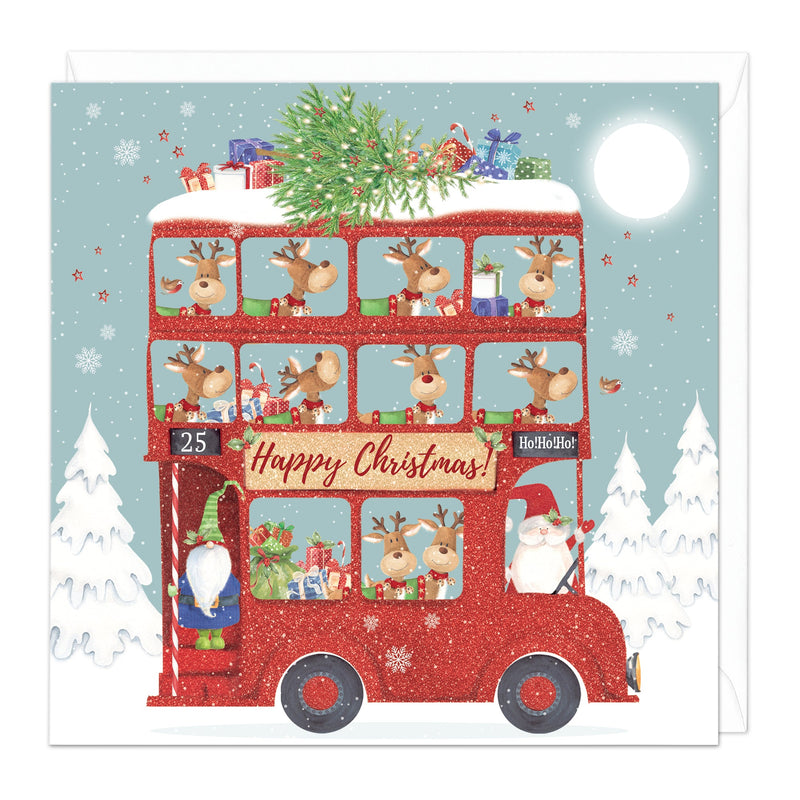 Christmas Card - Z238 - Santa's Bus Christmas Card - Santa's Bus Christmas Card - Whistlefish