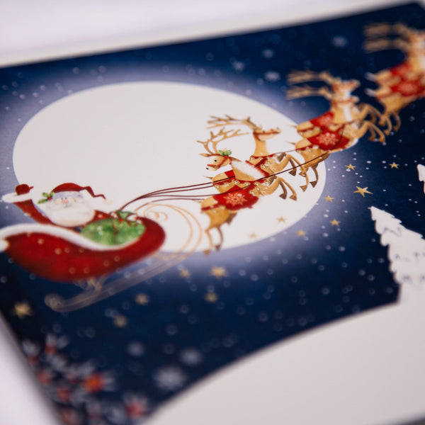 Christmas Card - Z240 - Santa In Sleigh Christmas Card - Santa In Sleigh Christmas Card - Whistlefish