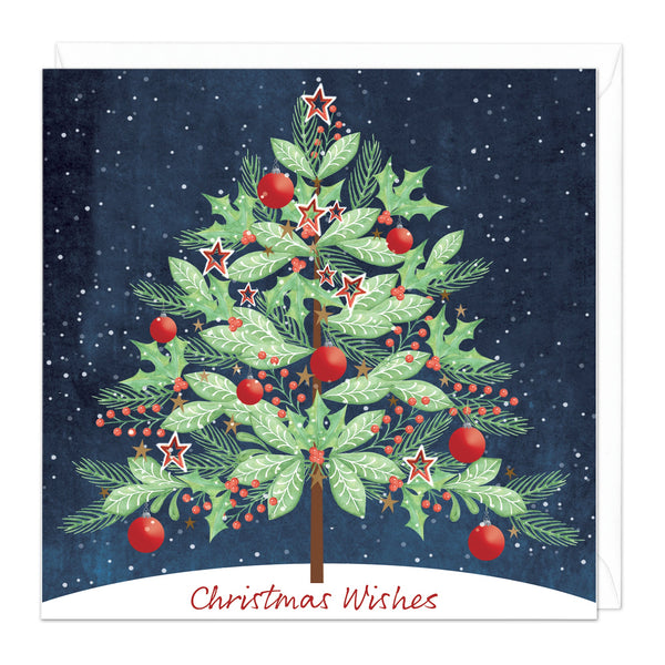 Christmas Card - Z244 - Festive Tree Christmas Card - Christmas Tree Card - Whistlefish