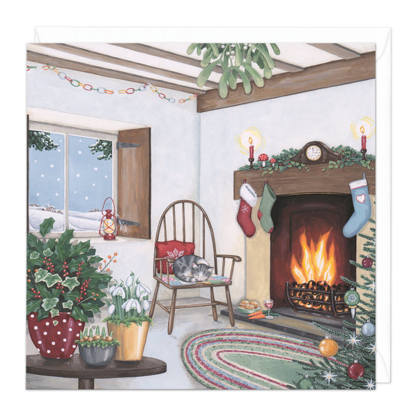 Christmas Card - Z249 - Fireside Christmas Card - Fireside Christmas Card - Whistlefish