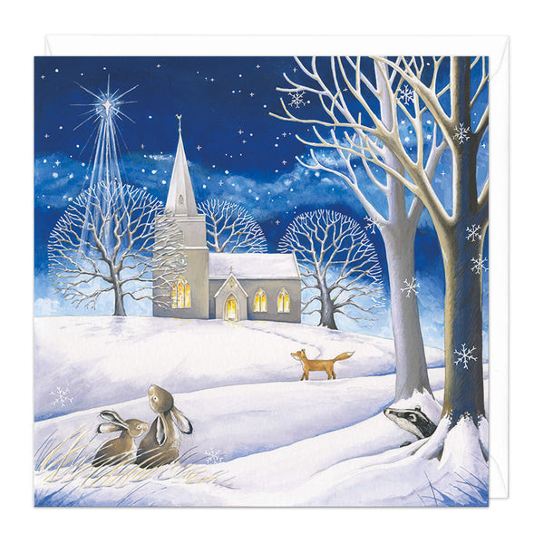 Christmas Card - Z255 - Magical View Christmas Card - Church Christmas Card - Whistlefish