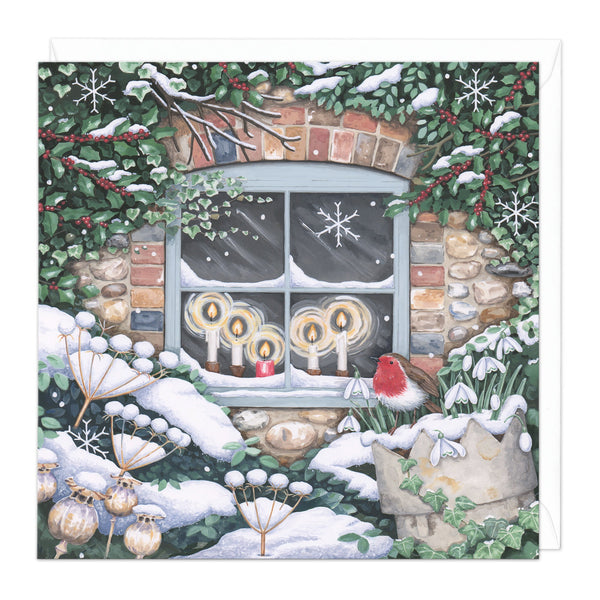 Christmas Card - Z259 - Candles In The Window Christmas Card - Candles In The Window Christmas Card - Whistlefish