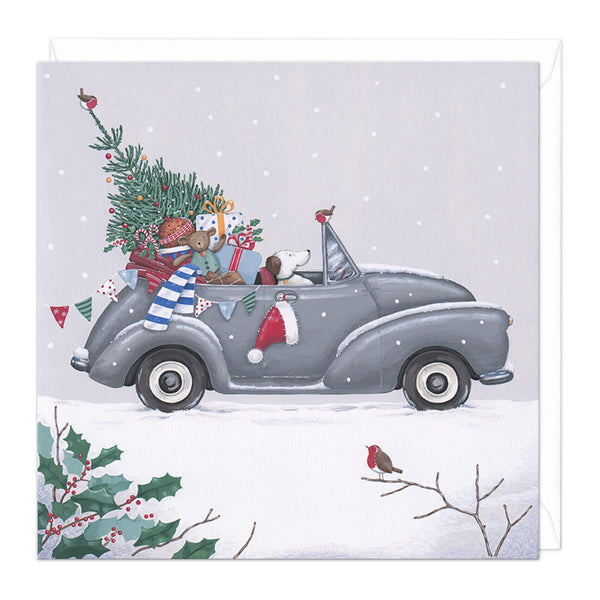 Christmas Card - Z261 - Vintage Car Christmas Card - Laden Car Christmas Card - Whistlefish