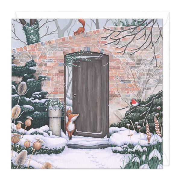 Christmas Card - Z263 - Secret Garden Christmas Card - Through The Door Christmas Card - Whistlefish