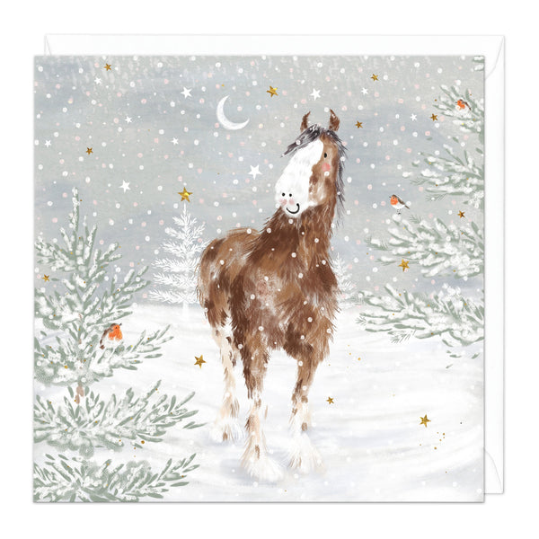 Christmas Card - Z268 - Majestic Winter Horse Christmas Card - Equine Christmas Card - Whistlefish