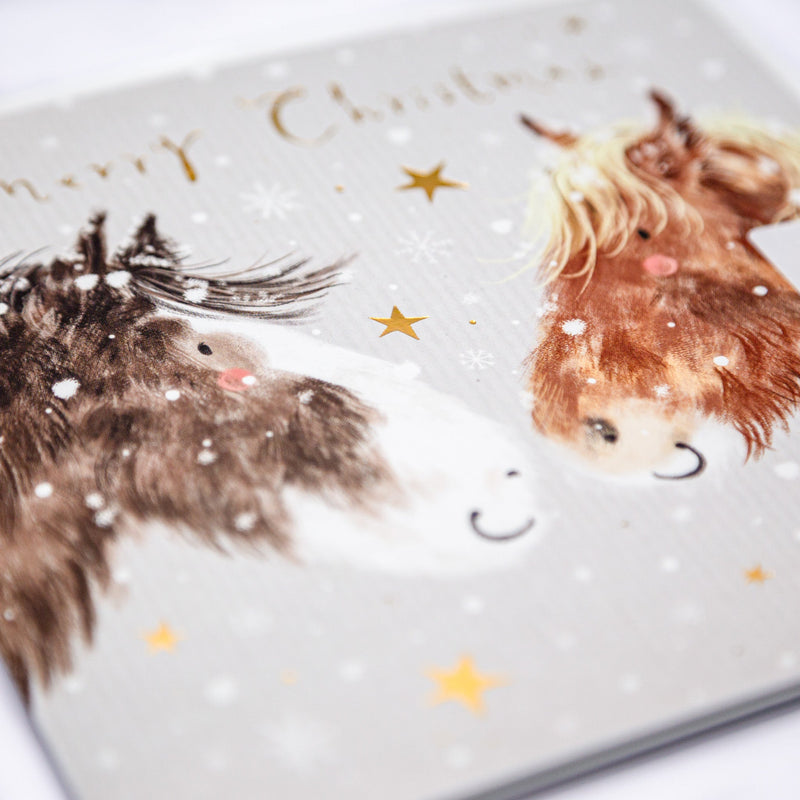 Christmas Card - Z273 - Horses Starry Christmas Card - Horses Merry Christmas Card - Whistlefish