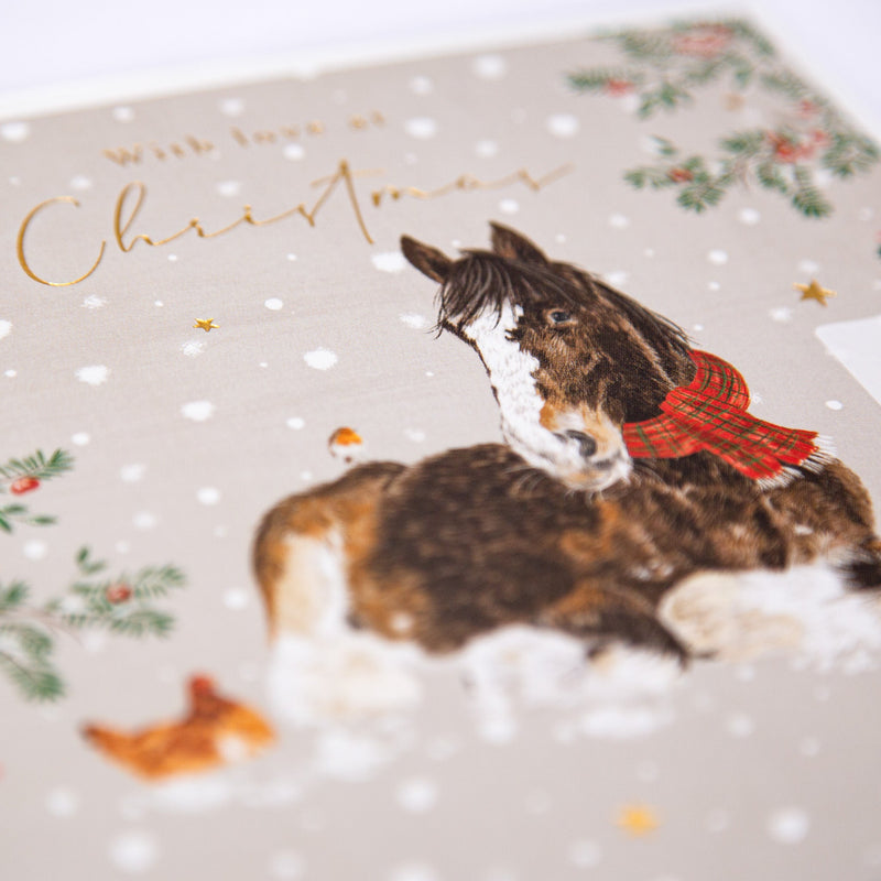 Christmas Card - Z279 - Equine Elegance Christmas Card - Horse With Love Christmas Card - Whistlefish