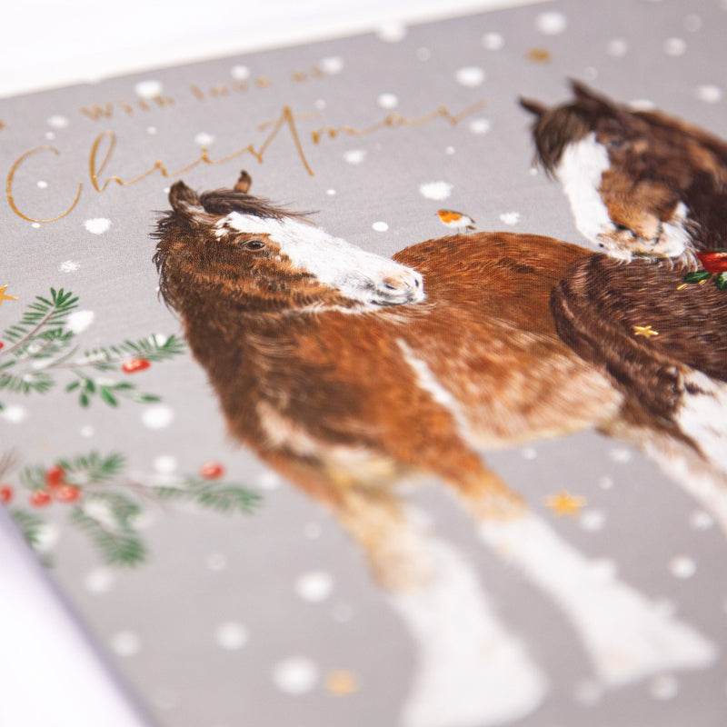 Christmas Card - Z280 - Horses in the Snow Christmas Card - Majestic Horses Christmas Card - Whistlefish