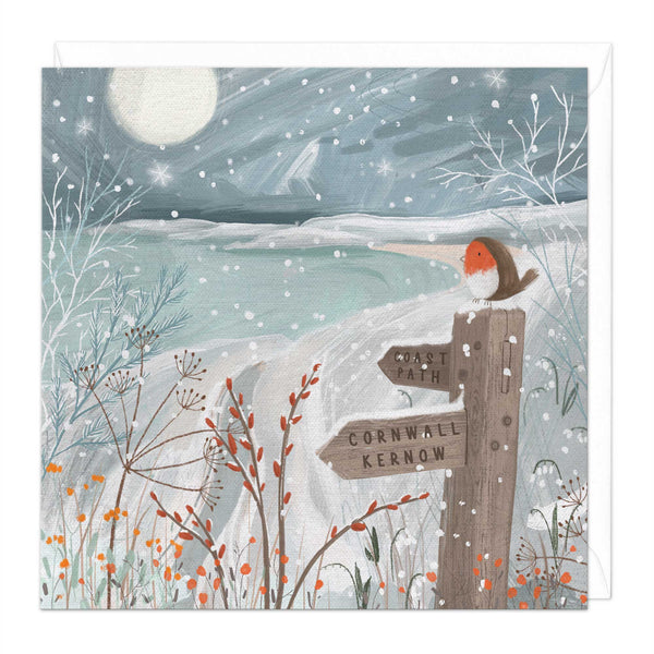 Christmas Card - Z289 - Leading The Way Cornwall Christmas Card - Sign Post Cornwall Christmas Card - Whistlefish