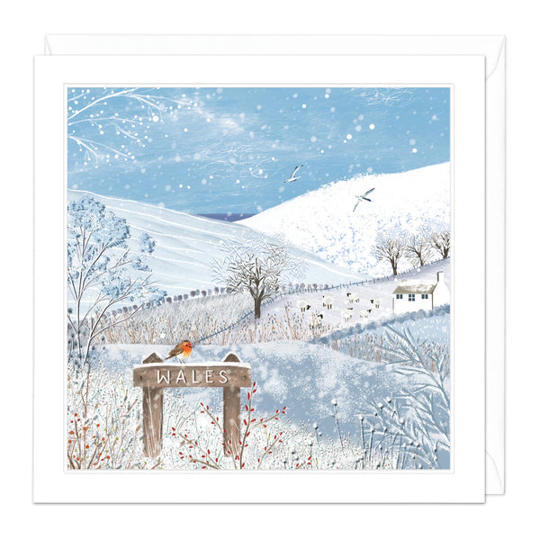 Christmas Card - Z299 - Welsh Countryside Christmas Card - Welsh Valley Christmas Card - Whistlefish