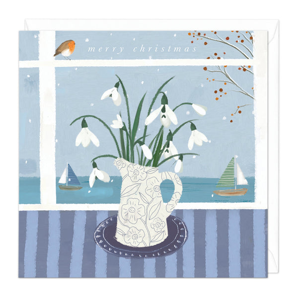 Christmas Card - Z305 - Snowflakes & Snowdrops Christmas Card - Snowflakes & Snowdrops Christmas Card - Whistlefish