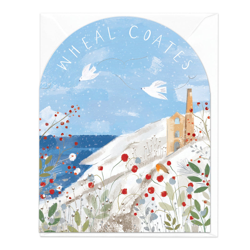 Christmas Card - Z316 - Arched Wheal Coates Christmas Card - Wheal Coates Christmas Arch Card - Whistlefish