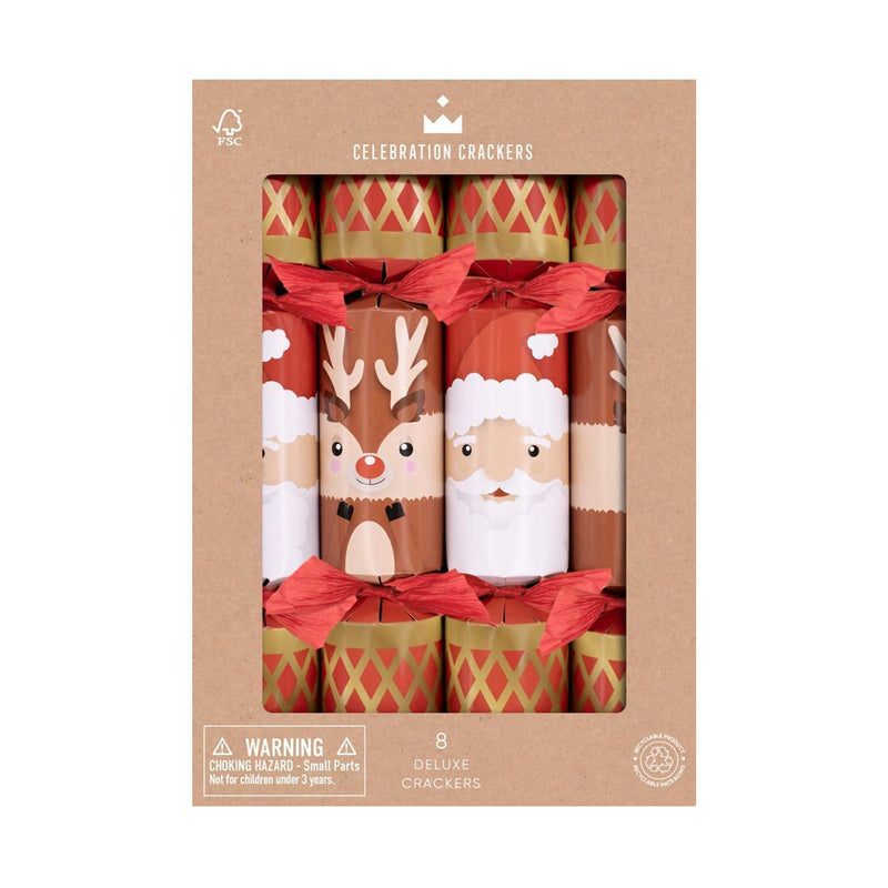 Christmas Crackers - CC-D803-FMP - Santa & Reindeer Christmas Crackers - Santa and Reindeer Christmas Crackers - Whistlefish