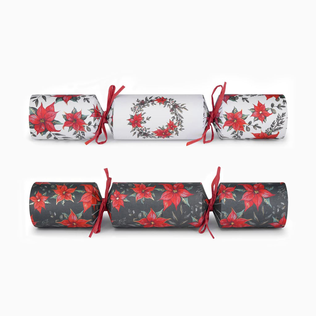 Christmas Crackers-CC-RG10-FMP - 6 Poinsettia Christmas Crackers-Heart & Soul