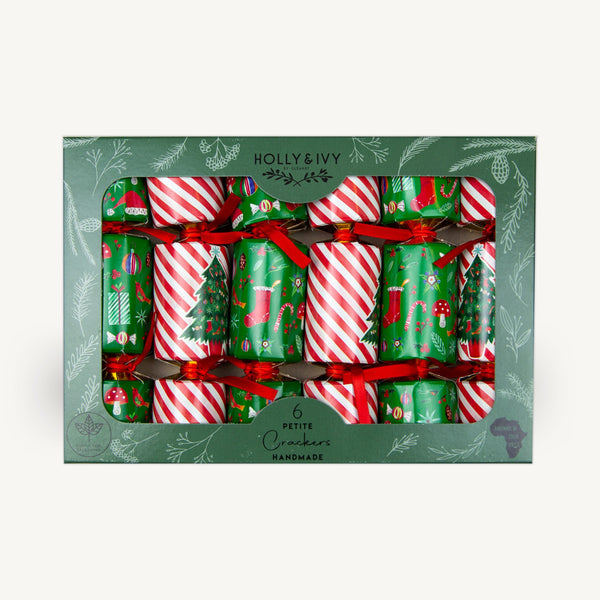Christmas Crackers-HI23/PET-R-2 - 6 Tree Petite Christmas Crackers-Whistlefish