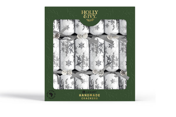 Christmas Crackers - HI24-LUX-R-3 - 6 Luxury Snow Christmas Crackers - 6 Luxury Snow Christmas Crackers - Whistlefish