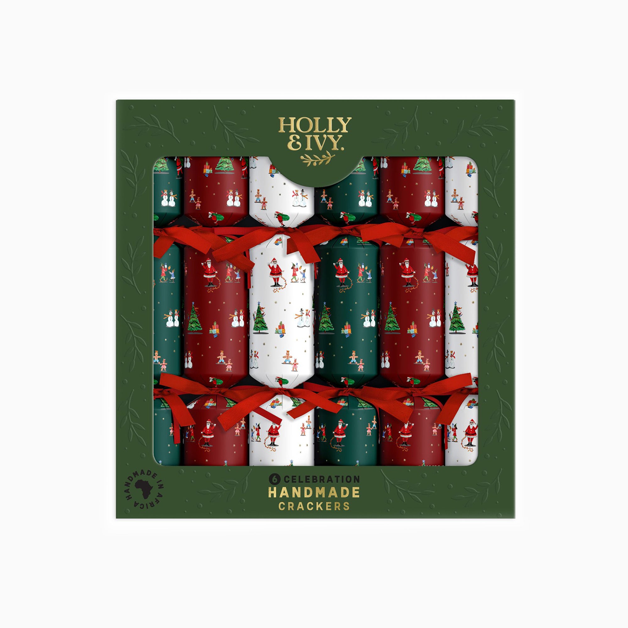 Christmas Crackers-HI25-CEL-3 - 6 Festive Icons Christmas Crackers-Holly & Ivy