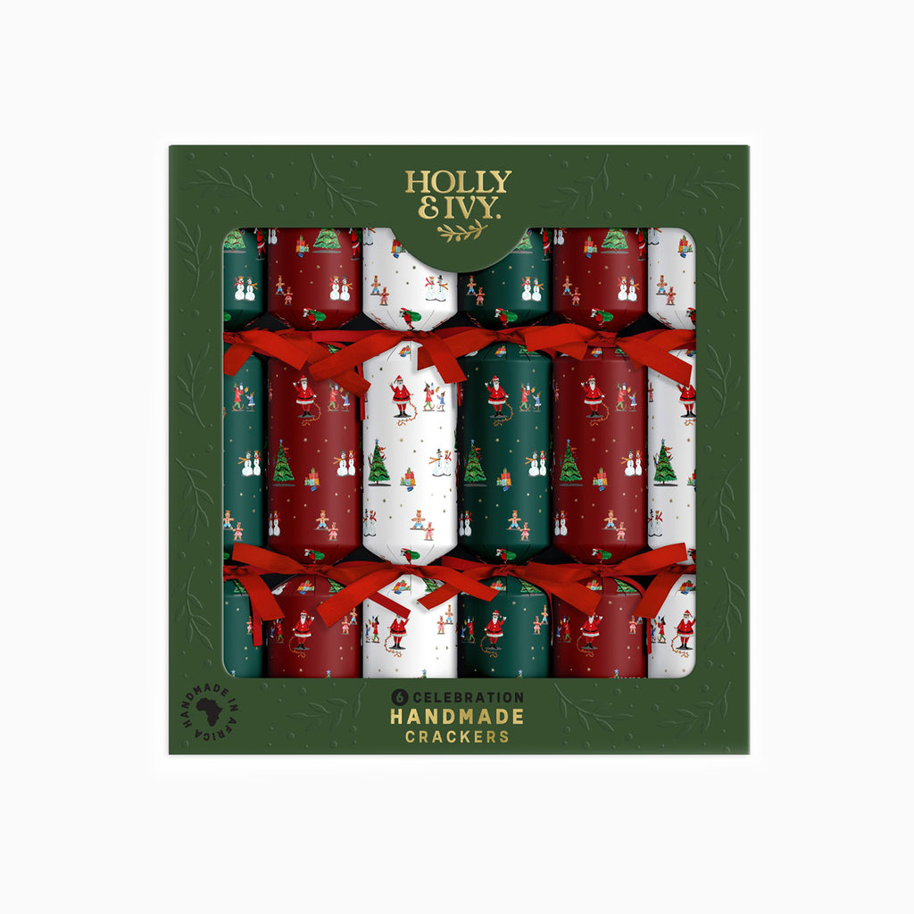 Christmas Crackers-HI25-CEL-3 - 6 Festive Icons Christmas Crackers-Holly & Ivy