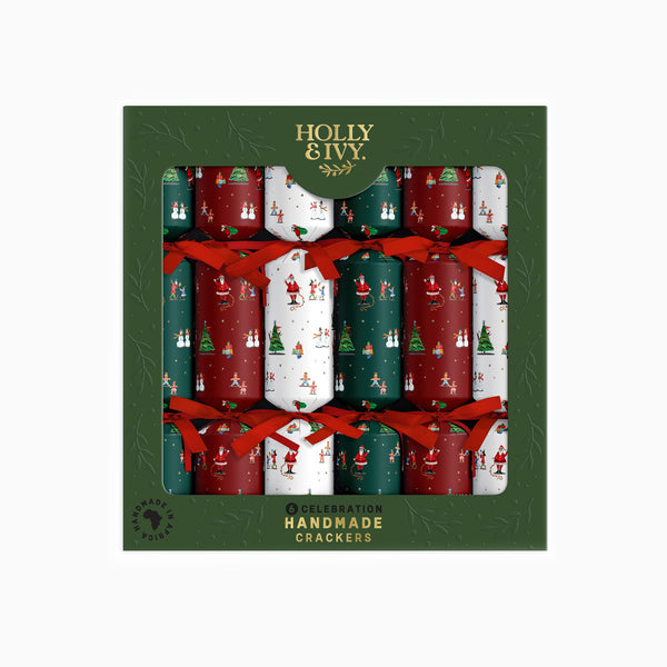 Christmas Crackers-HI25-CEL-3 - 6 Festive Icons Christmas Crackers-Holly & Ivy