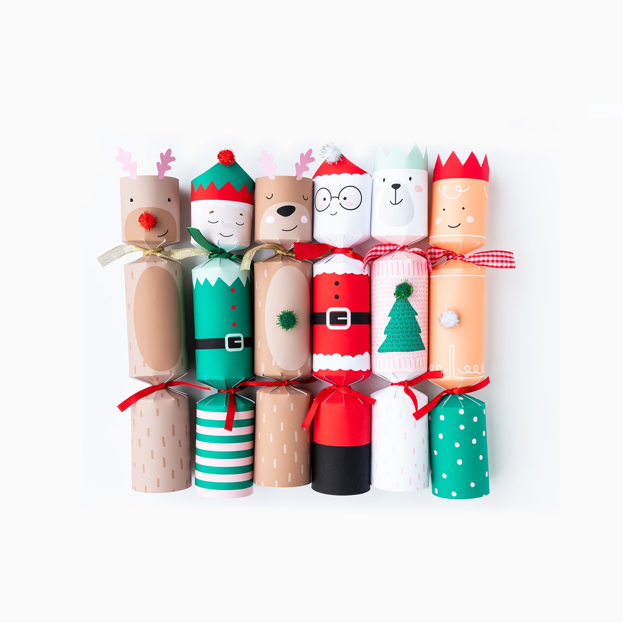 Christmas Crackers-HI25-CHAR-1 - 6 Jolly Friends Christmas Crackers-Holly & Ivy