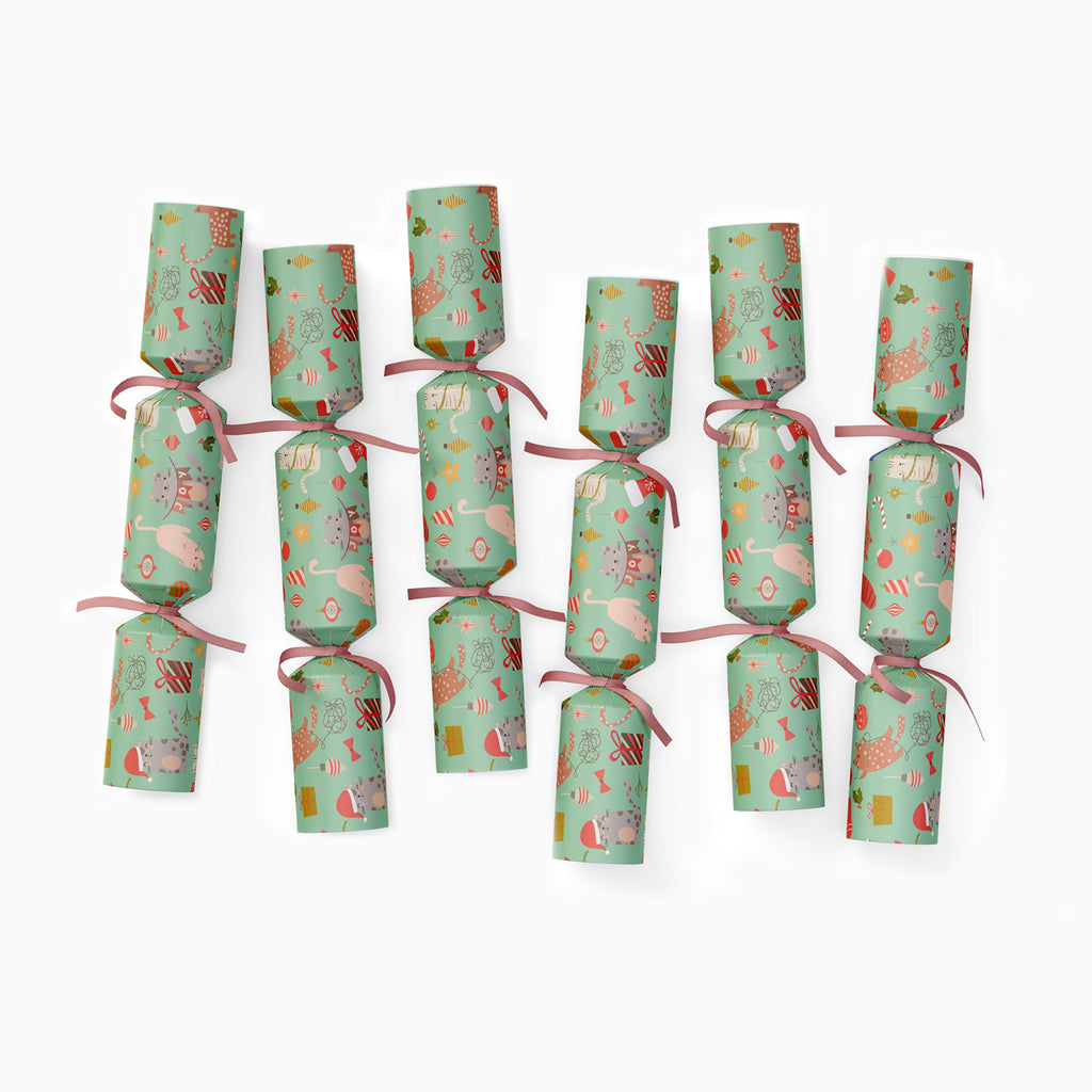 Christmas Crackers-HI25-CHAR-5 - 1 Pets Cats Christmas Crackers-Holly & Ivy