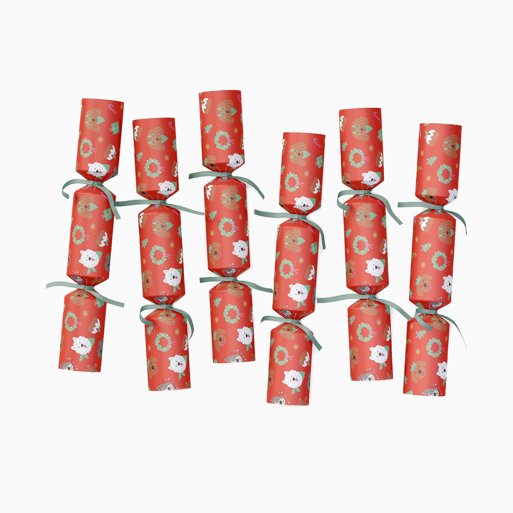 Christmas Crackers-HI25-CHAR-6 - 1 Pets Dogs Christmas Crackers-Holly & Ivy