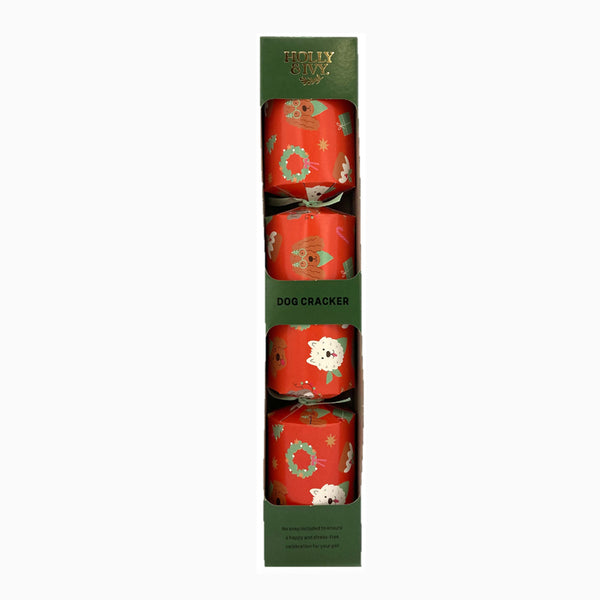 Christmas Crackers-HI25-CHAR-6 - 1 Pets Dogs Christmas Crackers-Holly & Ivy