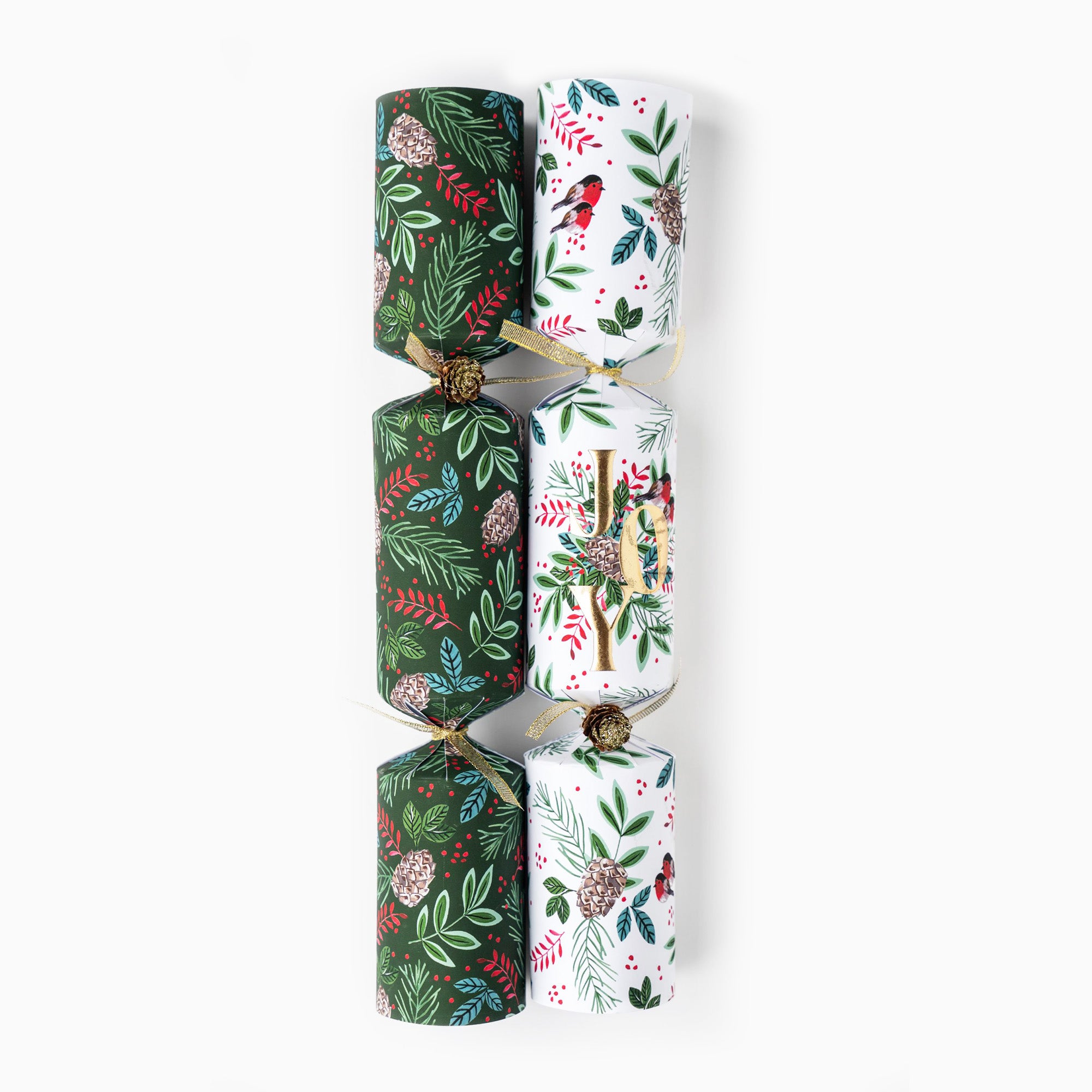 Christmas Crackers-HI25-LUX-5 - 6 Joy And Sprigs Christmas Crackers-Holly & Ivy