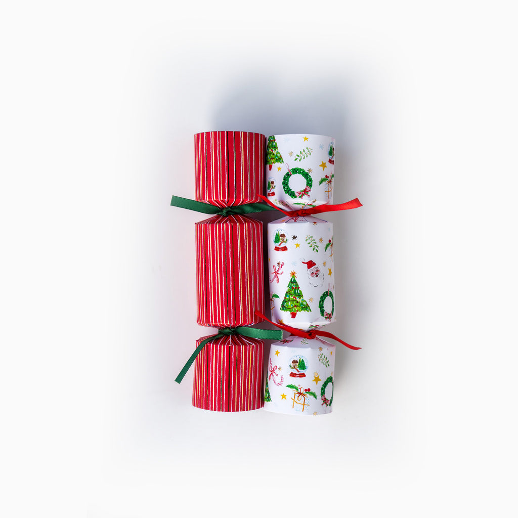 Christmas Crackers-HI25-PET-1 - 6 Watercolour Christmas Crackers-Holly & Ivy