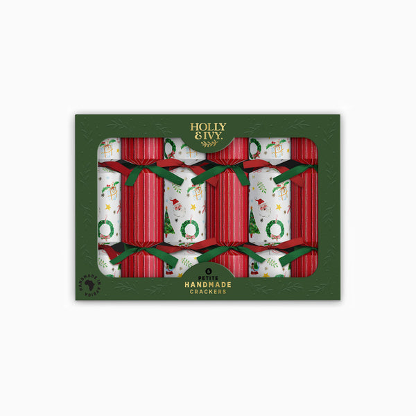 Christmas Crackers-HI25-PET-1 - 6 Watercolour Christmas Crackers-Holly & Ivy
