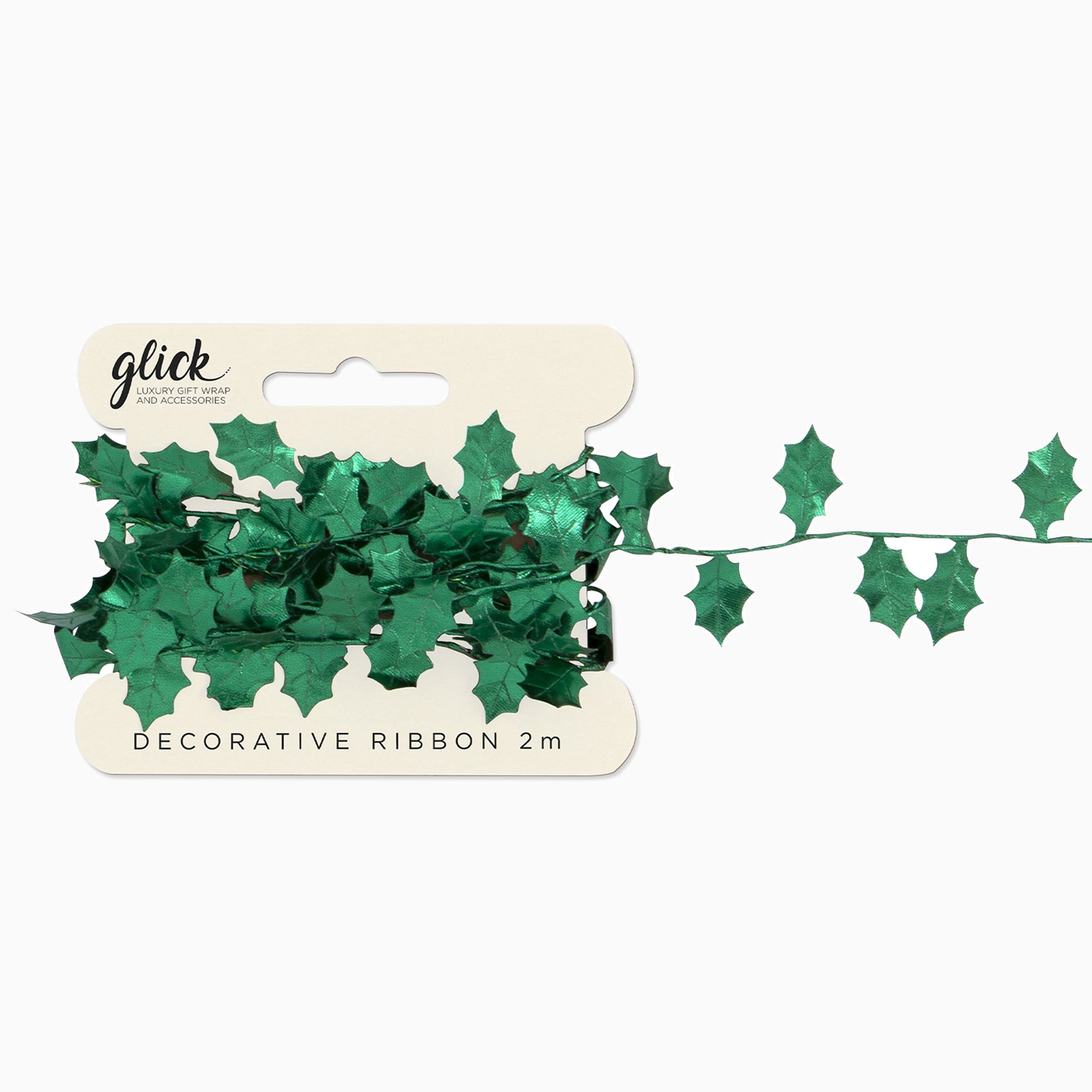 Christmas Decorations-RX35 - Green Holly Gift Dressing (2m)-Glick