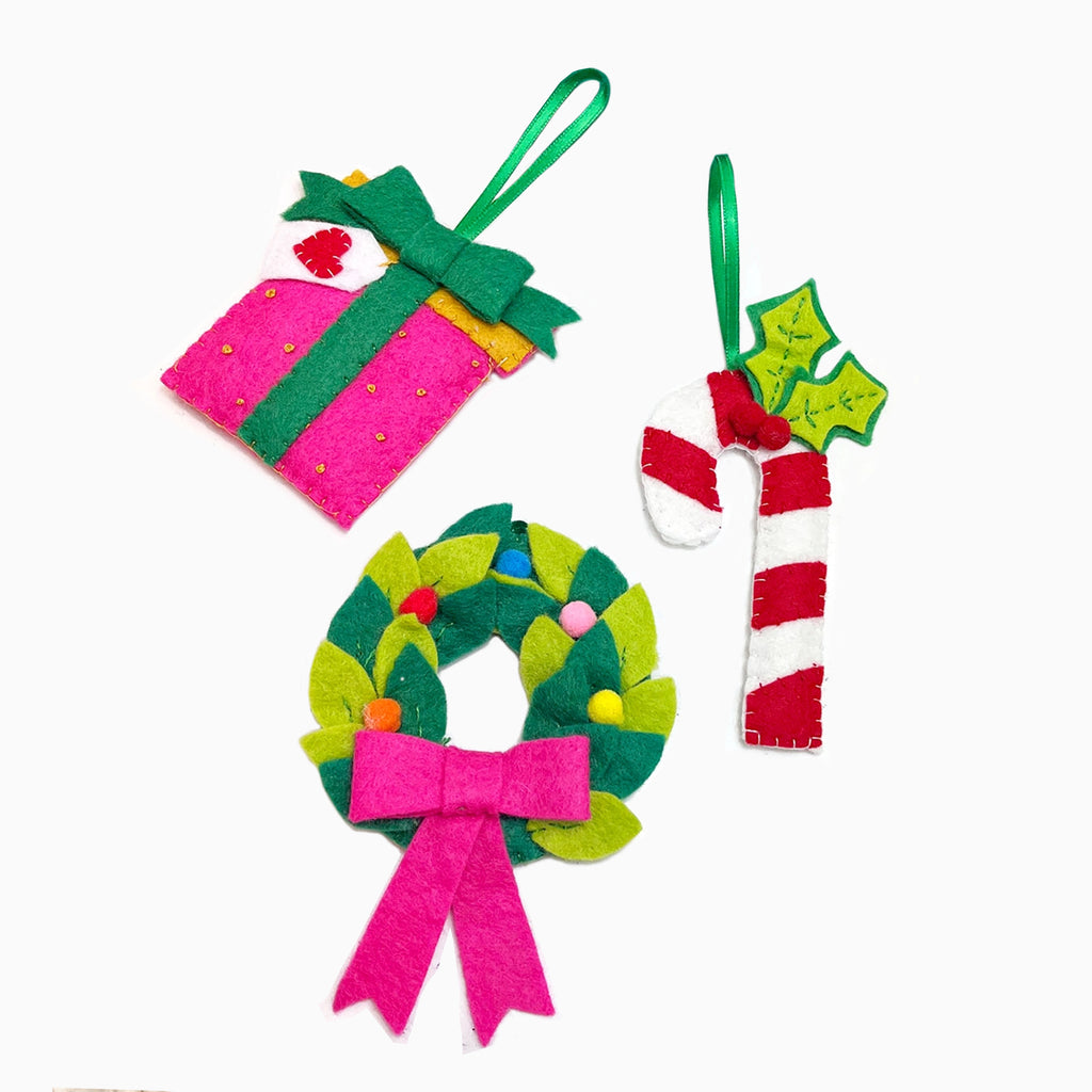 Christmas Decorations-TMA01 - Deck The Halls Felt Decoration Kit-The Make Arcade (Faire)