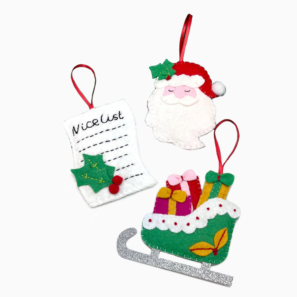 Christmas Decorations-TMA02 - Santa's Coming Felt Decoration Kit-The Make Arcade (Faire)