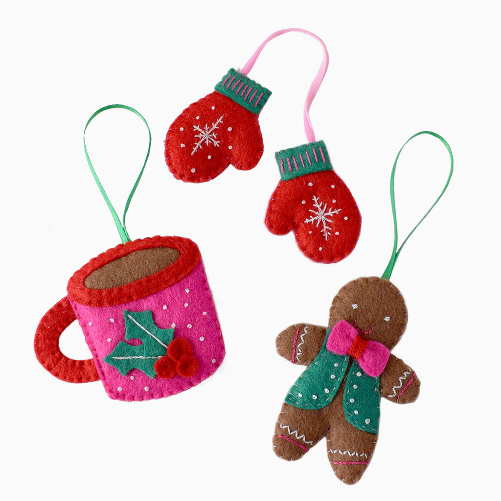 Christmas Decorations-TMA05 - Cosy Christmas Felt Decoration Kit-The Make Arcade (Faire)