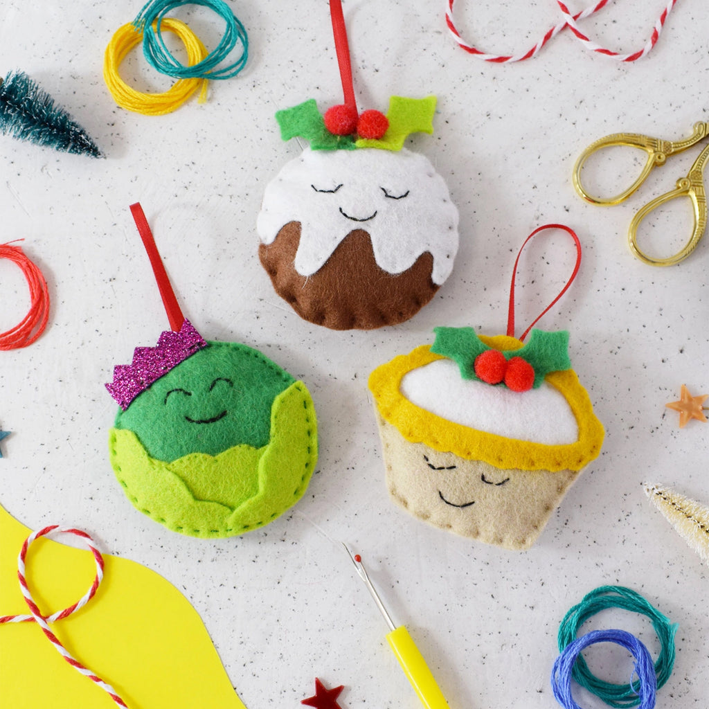 Christmas Decorations-TMA06 - Seasons Eatings Felt Decoration Kit-The Make Arcade (Faire)