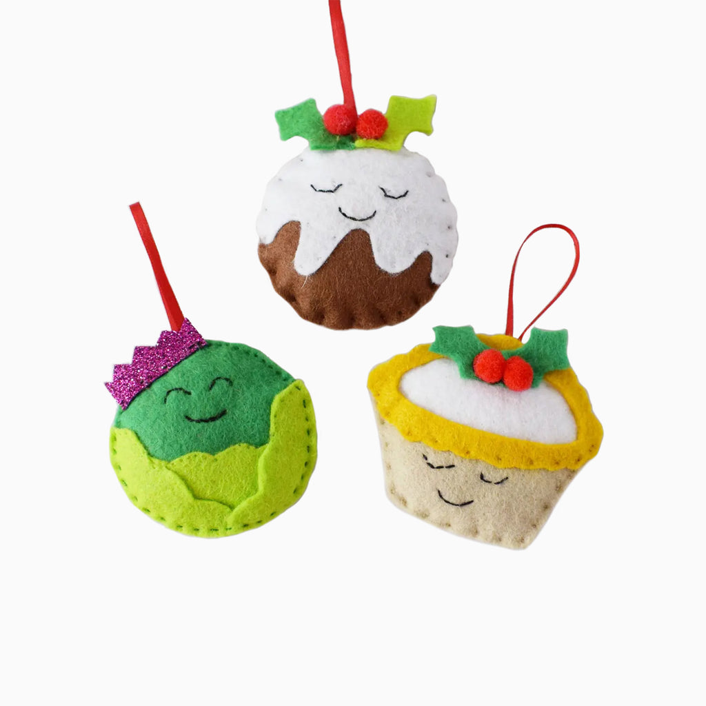 Christmas Decorations-TMA06 - Seasons Eatings Felt Decoration Kit-The Make Arcade (Faire)