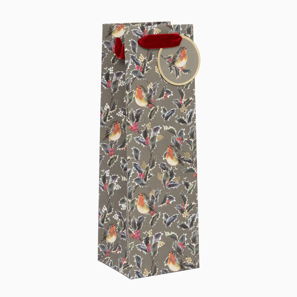 Christmas Gift Bag-GBT72533 - Holly Harmony Christmas Bottle Bag-Glick